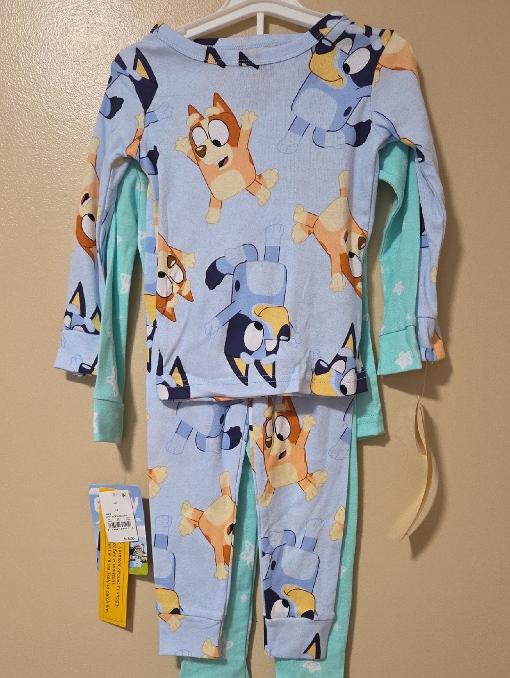 Kids Blue Cartoon Animal Long-Sleeve Pajama Set 4T